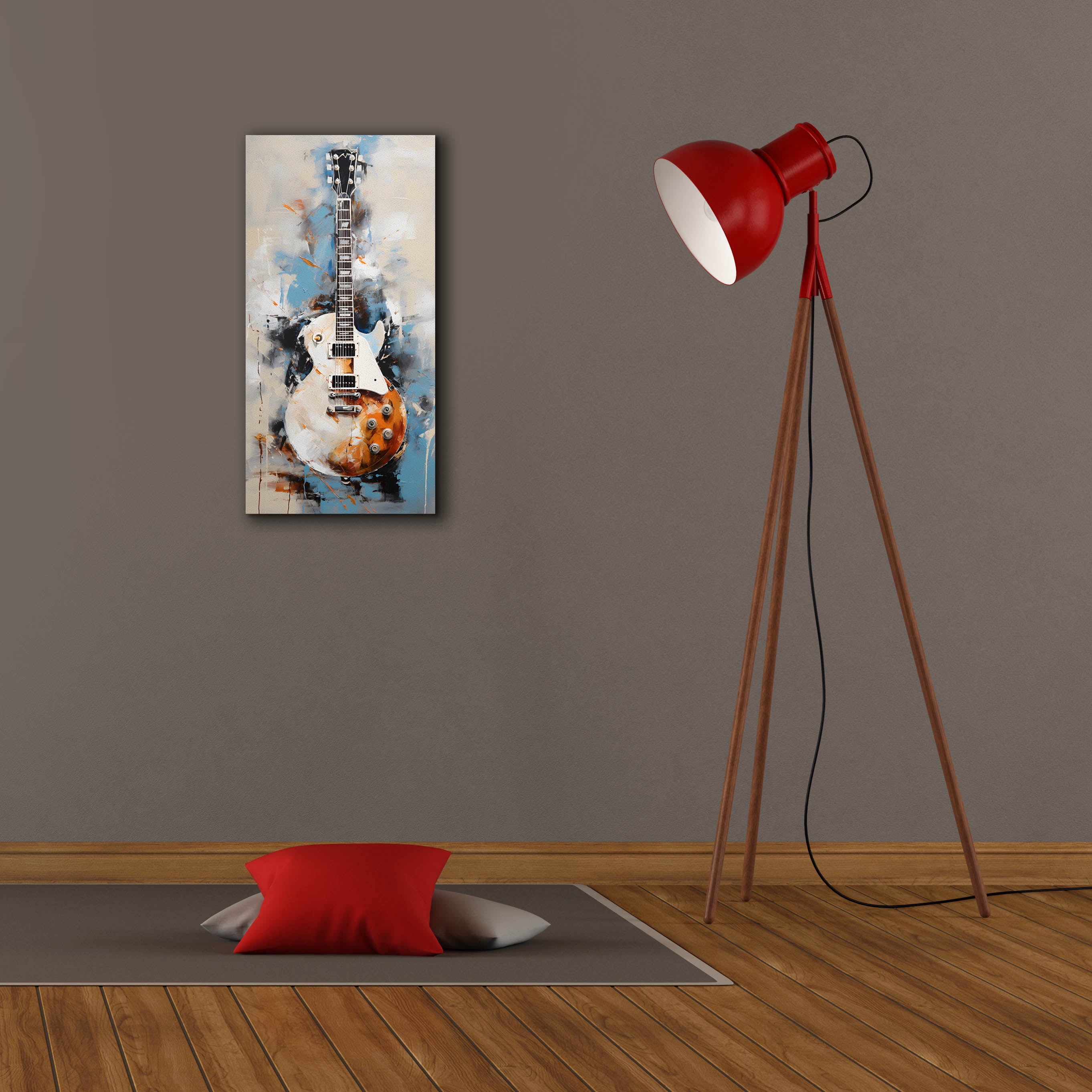 Epic Graffiti 'Les Paul 8'  by Sean Parnell Canvas Wall Art, 12" x 24"