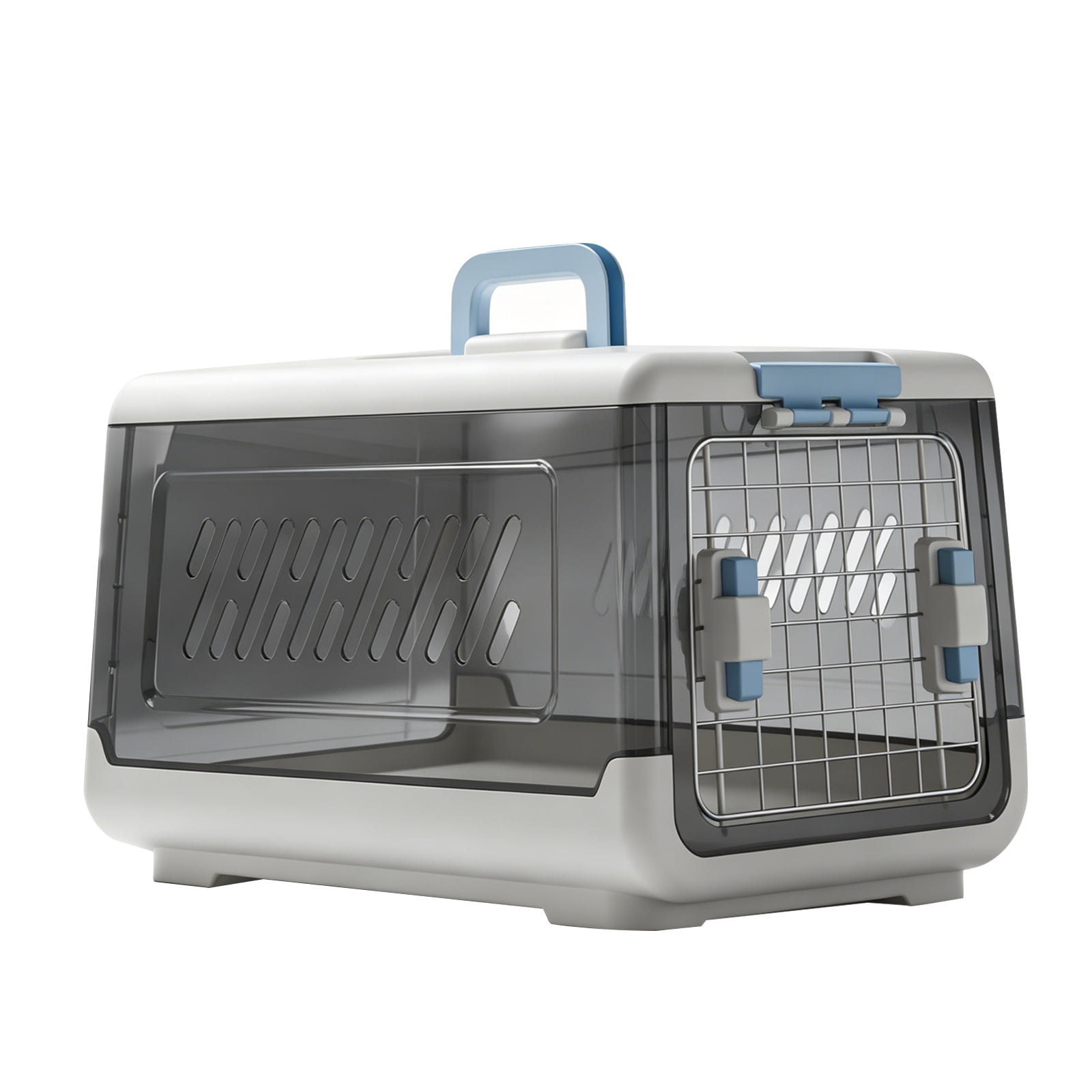 Pet Cat Carrier, Kennel Crate Airline Kitty Travel Cage Plastic Lightweight and Safe to Carry for Puppy Bunny Cats, White, 50*32*31.5cm