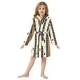 thumbnail image 6 of FORMRS Niños Bathrobe Unisex Hooded Robe Soft Plush Pajamas Sleepwear, Size 2-3T, Beige Abstract Dots, 6 of 7