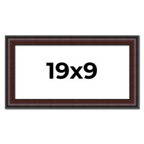 19x9 Frame Brown Round Mahogany Solid Wood Picture Frame | 1.625 Inch Moulding Width | with UV