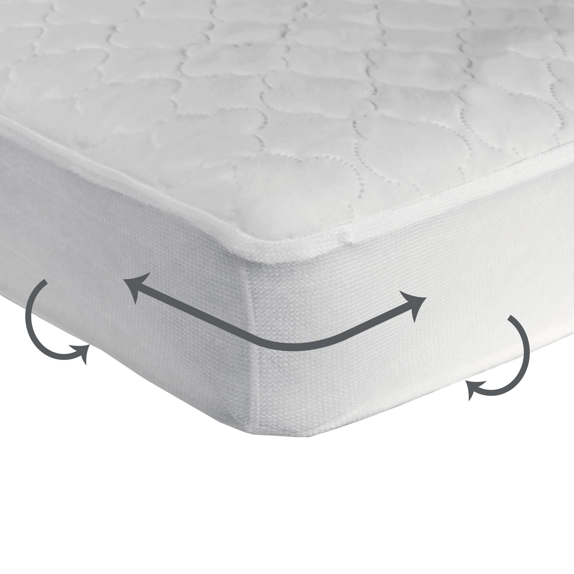 Sealy Stain Protect Antimicrobial Waterproof Crib / Toddler Mattress Pad, White, 52" L x 28" W
