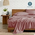 thumbnail image 3 of Bare Home Premium 1800 Collection 3-Piece Bed Sheet Set, Twin-XL, Heathered Rosewood, 3 of 9