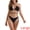 Black, variant on Women's Halter Bikini Sets Double Lace Up Tie Back X-Small White