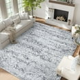 thumbnail image 2 of Living Room Rug 8x10 Washable, Soft Vintage Damask Distressed Large Area Rugs for Bedroom Boho Abstract Indoor Floor Carpet, Low Pile Non-Slip, Grey, 2 of 6