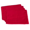 thumbnail image 1 of SARO 15062.R1420B 14 x 20 in. Rectangle Pompom Design Placemat - Red  Set of 4, 1 of 1
