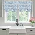thumbnail image 5 of Tie Up Curtains for Windows Blue Abstract Flower Valance Adjustable Balloon Curtain Abstract Medieval Mural Tie Up Shades for Kitchen Living Room Bedroom Privacy Curtain Drape 34x45 Inch, 5 of 9