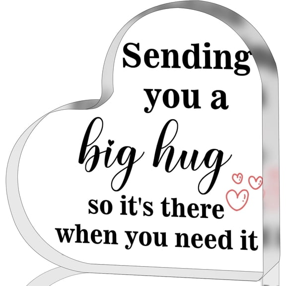 Heart Acrylic Plaque Sign Warm Sympathy Gift Get Well Soon Gifts for Women Men Grief Gifts for Women Thinking of You Gifts for Women,After Surgery Gifts for Friends,Sister,Coworkers 4x4 inch