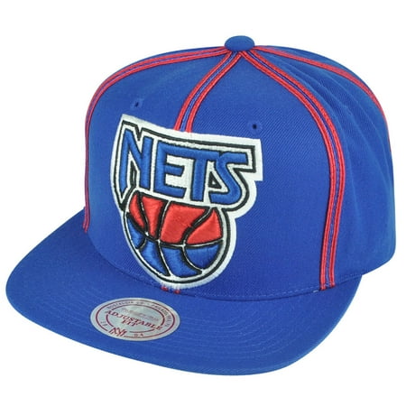 NBA Mitchell Ness HWC New Jersey Nets NJ08 Panel Outline Retro Snapback Hat (Best Retro Nba Jerseys Of All Time)