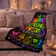 thumbnail image 6 of Pharmacy Strong Motivational Quote Pill Icons, Festive Holiday Scene, Warm Flannel Blanket for Living Room and Reading Nook, Art Lovers Christmas Gift, Festive Home Decor, 6 of 9