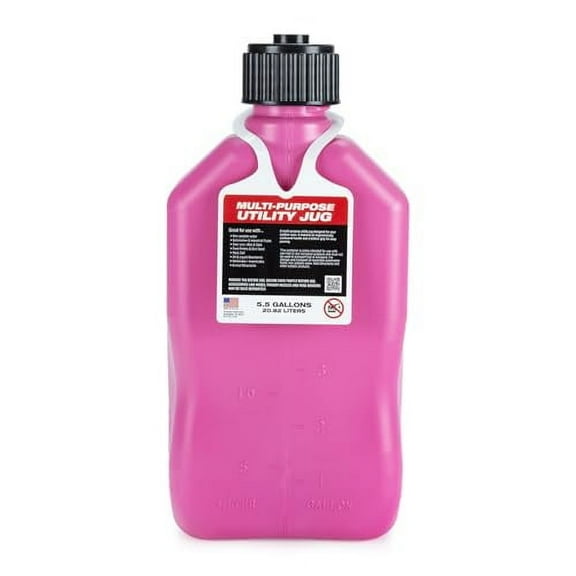 VP Racing 5.5 Gallon Motorsport Utility Container Pink with 14" Deluxe Filler Hoses (2 Pack)
