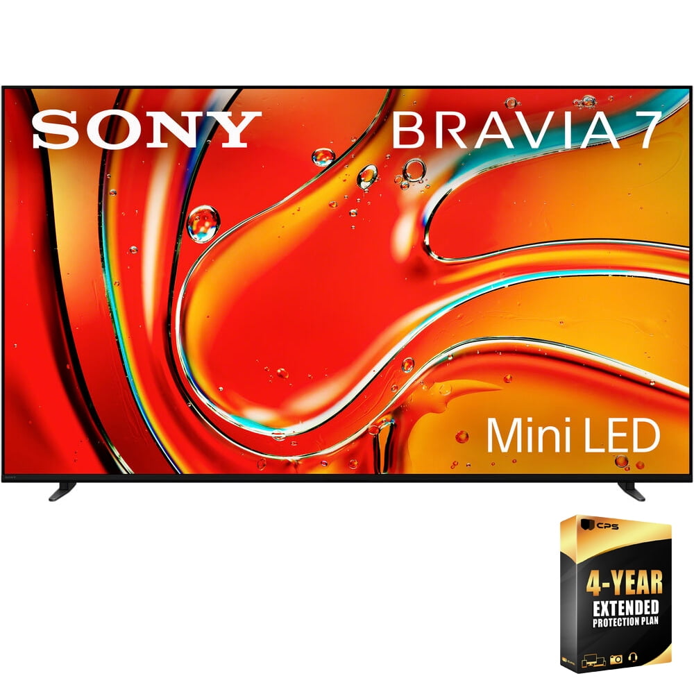 Sony BRAVIA 7 K55XR70 55 Inch 4K HDR Smart QLED Mini-LED TV (2024) Bundle with 4 Year CPS Enhanced Protection Pack