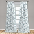 thumbnail image 5 of Ambesonne Sea Life Curtains, Outline Design Fish Design, Pair of 28"x95", Dark Sky Blue White, 5 of 5