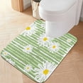 thumbnail image 3 of Cute Daisy Chamomiles Flowers Floral Green and White Stripes Bathroom Rug 24"×16",Non-Slip High Absorbent Bath Mat Rug Machine Washable Bahtub Mats Home Decor, 3 of 7