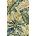 thumbnail image 2 of 10' Ivory Hand Tufted Tropical Leaves Indoor Runner Rug, 2 of 2