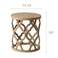 COZAYH Rustic End Table, Distressed Wood Top Side Table with Curved