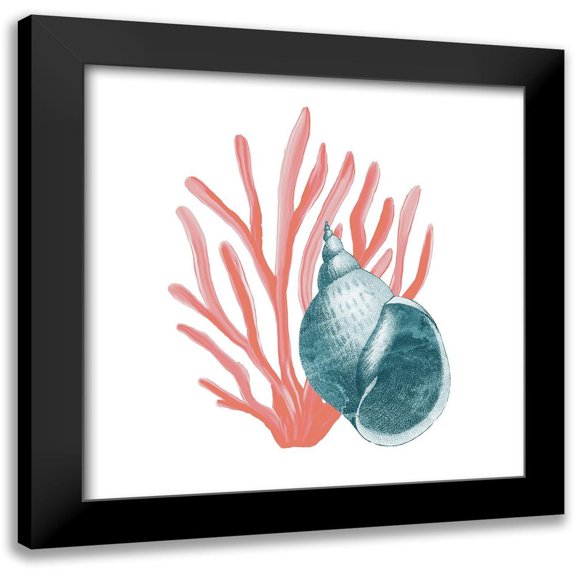Kimberly, Allen 12x12 Black Modern Framed Museum Art Print Titled - Coral Coastal 4
