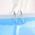 thumbnail image 2 of Limerencia Pure Titanium Vertical Bar Dangle Earrings Hypoallergenic for Sensitive Ears Women(30mm, Silver), 2 of 6