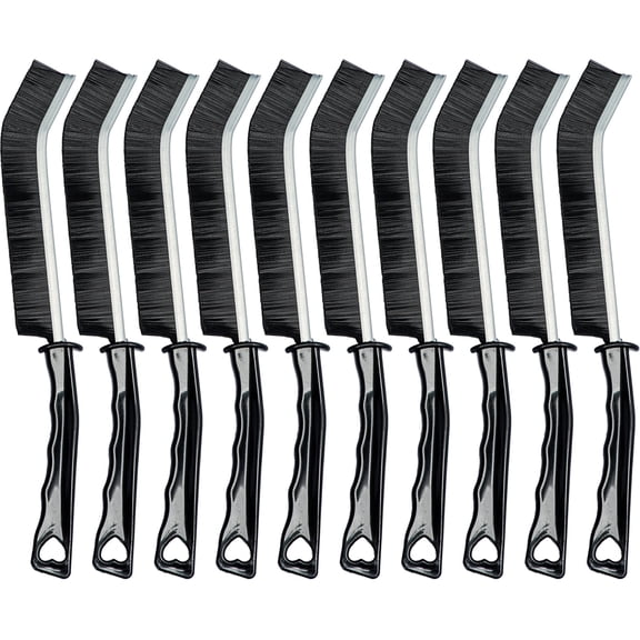 Luxzio Crevice Cleaning Brush Set, Hard Bristle Grout Brush for Gaps, Kitchen Sinks, Bathroom Tiles, Window Tracks and Tight Spaces, 10-Pack