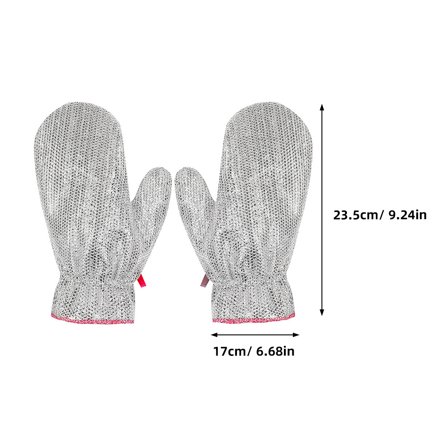 LEXSOMEO 4Pcs Wire Dishwashing Glove Kitchen Cleaning Mittens Household Cleaning Gloves for Dish Wash