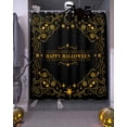 thumbnail image 3 of Happy halloween Yellow Star Moon Skull Black Background Shower Curtain Set ，Waterproof Fabric Shower Curtains Shower Curtains for Bathroom,Bathroom Decor 60"x72", 3 of 6