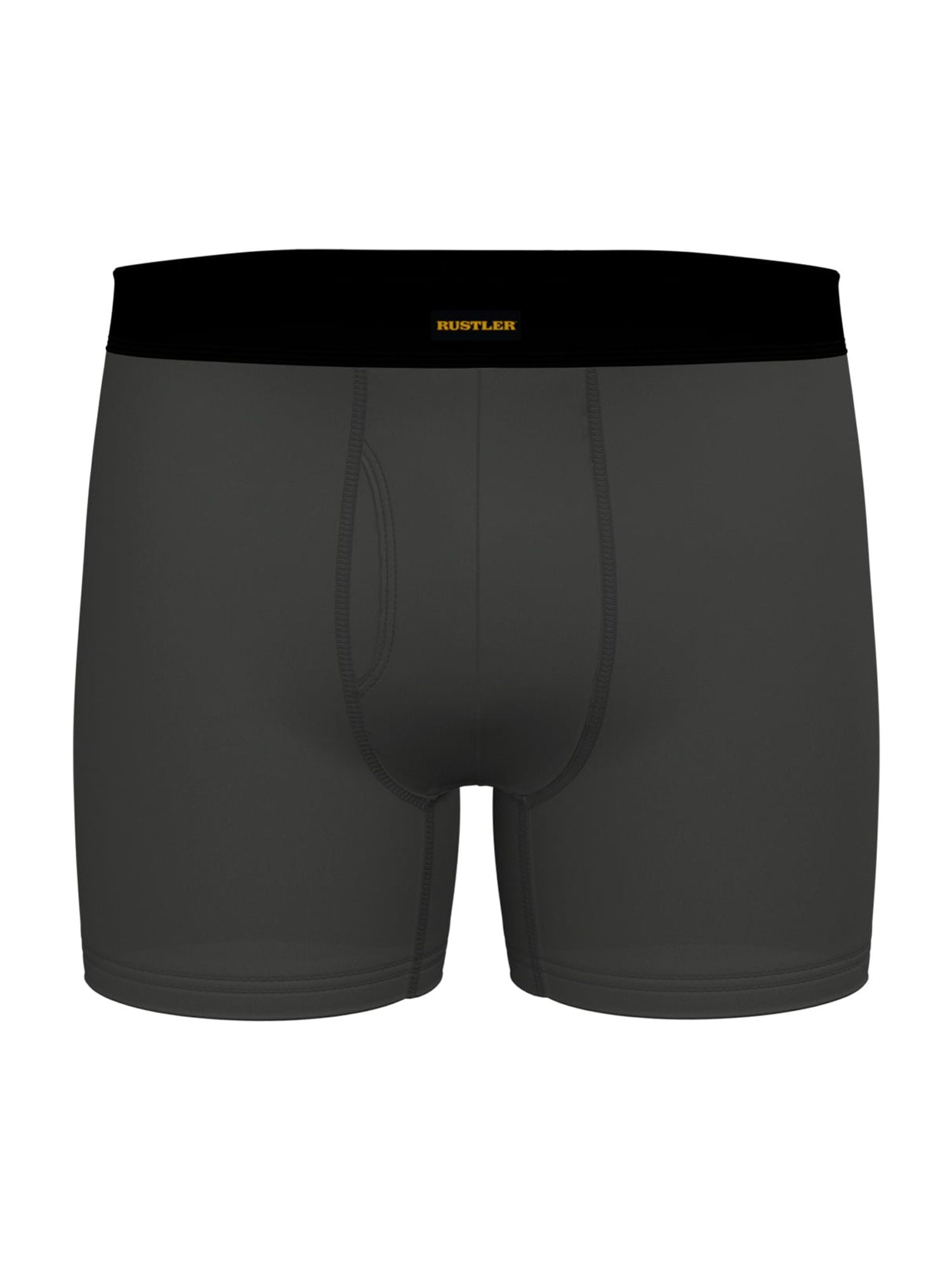 Rustler Men's Boxer Briefs, Active Underwear for Men, M, Black/Charcoal/Burgundy, 3-Pack