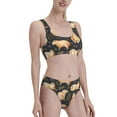 thumbnail image 4 of High Waisted Bikini Sets For Women, Capybara Leaf Swimsuits Tummy Control, Two Pieces Bathing Suit, 4 of 8