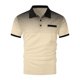 thumbnail image 5 of Blusa y camisa de manga corta con cuello vuelto para hombre, con solapa degradada de lunares y botones, deportiva, de poliéster, 5 of 5