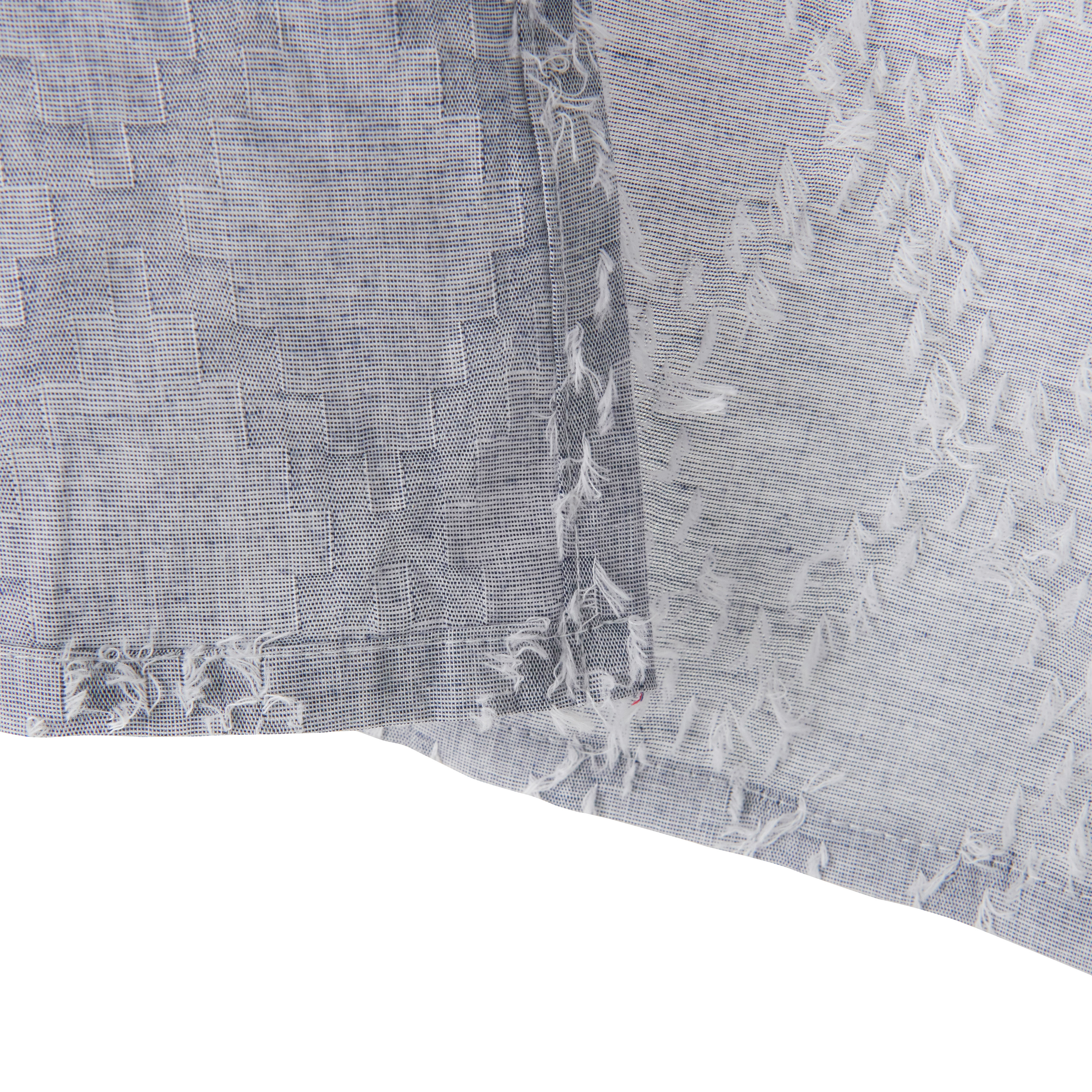 MoDRN Industrial Clip Jaquard Chambray Shower Curtain