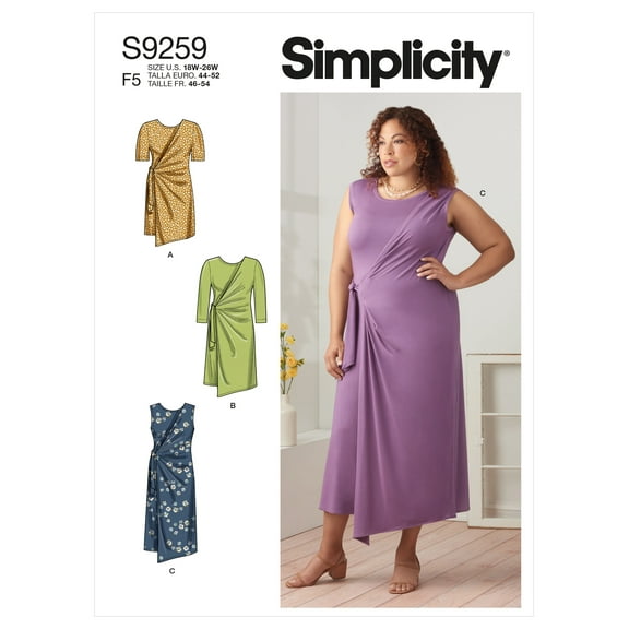 Simplicity Womens Knit Dresses & Tunic-18W-20W-22W-24W-26W
