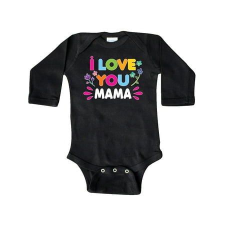 

Inktastic I Love You Mama with Flowers Gift Baby Girl Long Sleeve Bodysuit