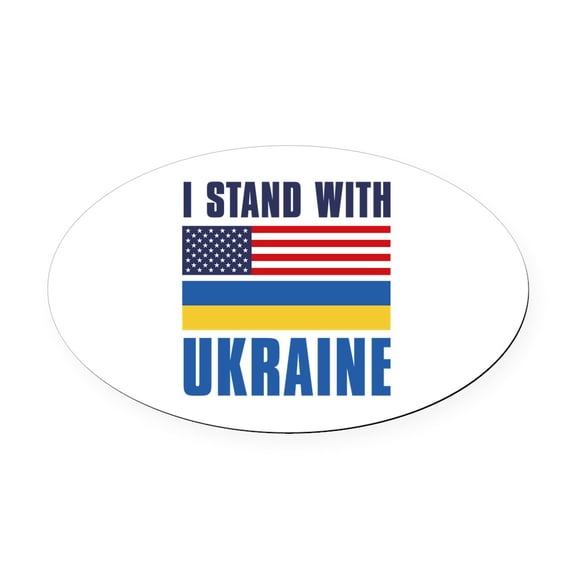 CafePress - I Stand With Ukraine - Oval Car Magnet