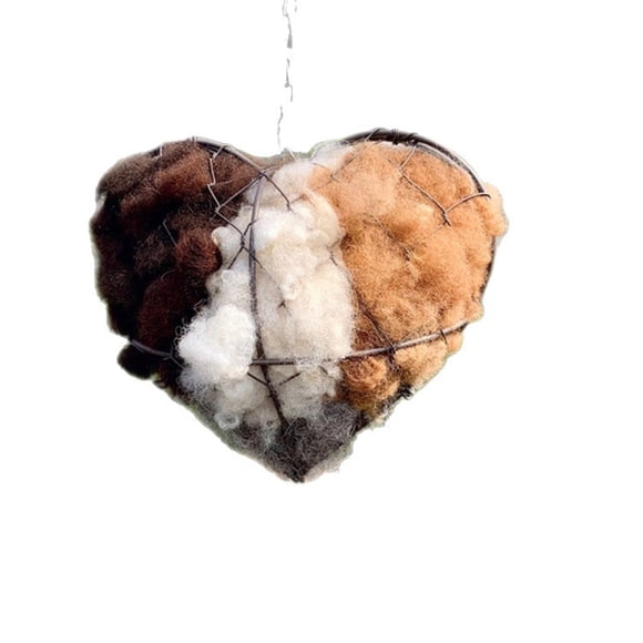 Billuyoard Nido de pájaro en forma de corazón, creativo, hecho a mano, cálido y flexible, refugio para otoño e invierno, suave. Suministros para pájaros