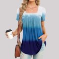 thumbnail image 2 of Blusa suelta de manga corta con cuello en V informal estampada a la moda para mujer OAVQHLG3B Store lin121212, 2 of 4