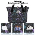 thumbnail image 2 of Tote Bag for Women - Black Halloween Ghost Spider Pattern Shoulder Bag - Large Utility Work Duffle Bag with Zipper Handbag for Travel, Work, Sprots, 2 of 5