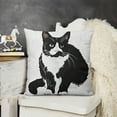 thumbnail image 2 of SHANXI Cat Kitty Themed Pillowcase Decorations for Home, Funny Quote I Just Freaking Love Tuxedo Cats Okay Throw Pillow Cover , Tuxedo Cats Gifts, Cat Lover Gifts 20x20in, 2 of 5