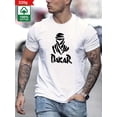 thumbnail image 1 of DAKAR-Inspired Men's 220g Heavyweight 100% Cotton T-Shirt - Casual Crew Neck, Short Sleeve, Black Tee with Trendy Print - Machine Washable, Casual Sporty Tee, Summer Gifts, 1 of 7