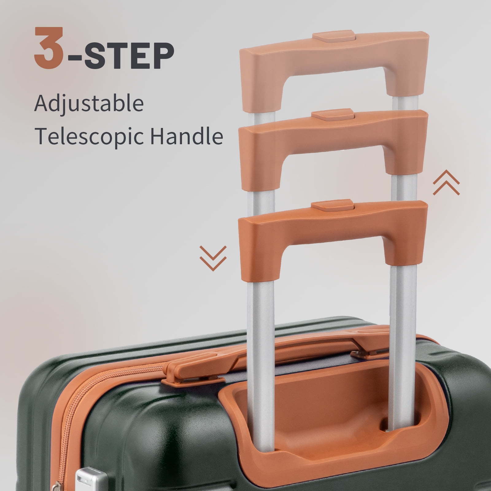 Zimtown Luggage 5 Piece Sets Suitcase ABS Hardside with Spinner Wheels and TSA Lock, Deep Green Zimtown Luggage 5 Piece Sets Suitcase ABS Hardside with Spinner Wheels and TSA Lock, Deep Green - Image 5