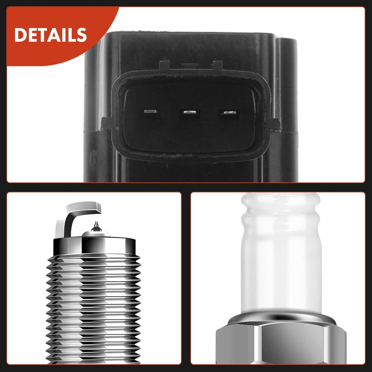 A-Premium Set of 4 (Black) Ignition Coil Pack and Iridium Spark Plugs Compatible with Nissan Altima Sentra 2002-2006, X-Trail 2005-2006 L4 2.5L