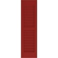 thumbnail image 5 of 15"W x 41"H Americraft Two Equal Louver Exterior Real Wood Shutters (Per Pair), Fire Red, 5 of 10