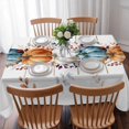 thumbnail image 3 of Blue Pumpkin Fall Table Cloth Waterproof Tablecloths, Thanksgiving Autumn Orange White Eucalyptus Tablecloth Dining Table Cover for Kitchen Party Tabletop Outdoor, Rectangle Tablecloth 52x70 Inch, 3 of 9
