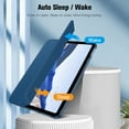 thumbnail image 6 of Fintie Case for iPad (A16) 11th Generation Case 2025, iPad 10th Generation Case 2022, Slim Shell Hard Translucent Frosted Back Stand Cover with Pencil Holder, Auto Sleep/Wake, Marine Blue, 6 of 12