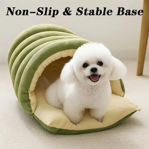 Removable and Washable Winter Closed-Off Cat Bed, 2025 Fluffier Cozy Monster Cat Bed for Indoor, 360° Nesting Design Warm Cave Style Pet Bed for Cats Small Dogs