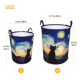 thumbnail image 3 of Balery Cat Under Starry Skies Cesta de ropa redonda con asas, impermeable, independiente, para ropa, juguetes, dormitorio y familia-Medium, 3 of 6