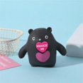thumbnail image 4 of Black Bear Squishy Relaxation Toy with Pink Heart Design, 1-Pack, Soft Squeeze Toy for Relaxation, 4 of 4