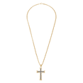 thumbnail image 3 of Welry Ion Gold-Plated Stainless Steel 3mm Rolo Chain Cross Pendant Necklace, 24", 3 of 4