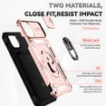 thumbnail image 4 of for iPhone 12 Mini Case Heavy Duty Military Grade Protection,Camera Lens Slide Protection & 360°Rotate Magnetic Car Mount Holder Kickstand Rugged Shockproof Drop Hard Shell,Rosegold, 4 of 8