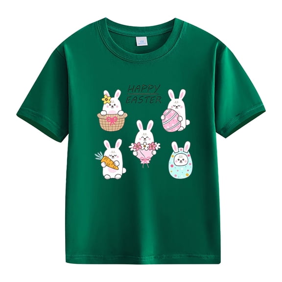 MZXELPRJD Baby Boy Clothes Toddler Boys Girls Bunny Shirts Spring T-shirt Cute Rabbit Egg Print Soft Comfortable Tshirt Birthday Gifts