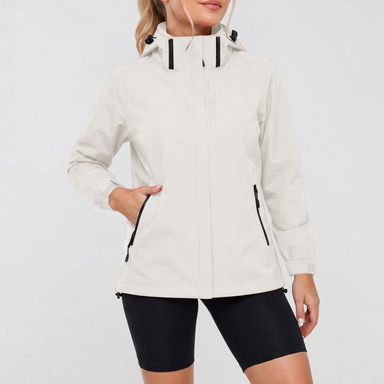 新品　TECH DETACHABLE WINDBREAKER JACKET EazyTech Women's Detachable Hood Waterproof Windbreaker – Outdoor