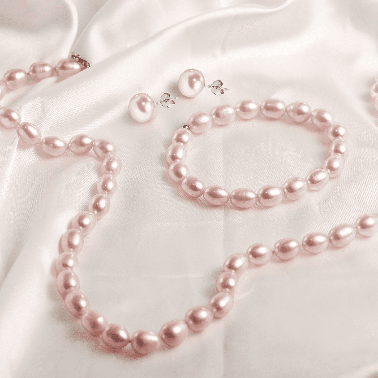 Bakimi 6-7mm Cultured Purple Pearl Jewelry Necklace Set with Bracelet & Stud Earrings, S925 Sterling Silver Adjustable Clasp Valentine's Day Gift for Her
