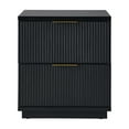 thumbnail image 4 of Better Homes & Gardens Lillian Fluted 2-Drawer Nightstand with USB, Black Wood Finish, 4 of 9